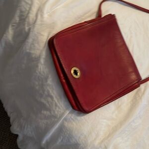 Vintage red coach bag no marks color is dark on some areas light in others